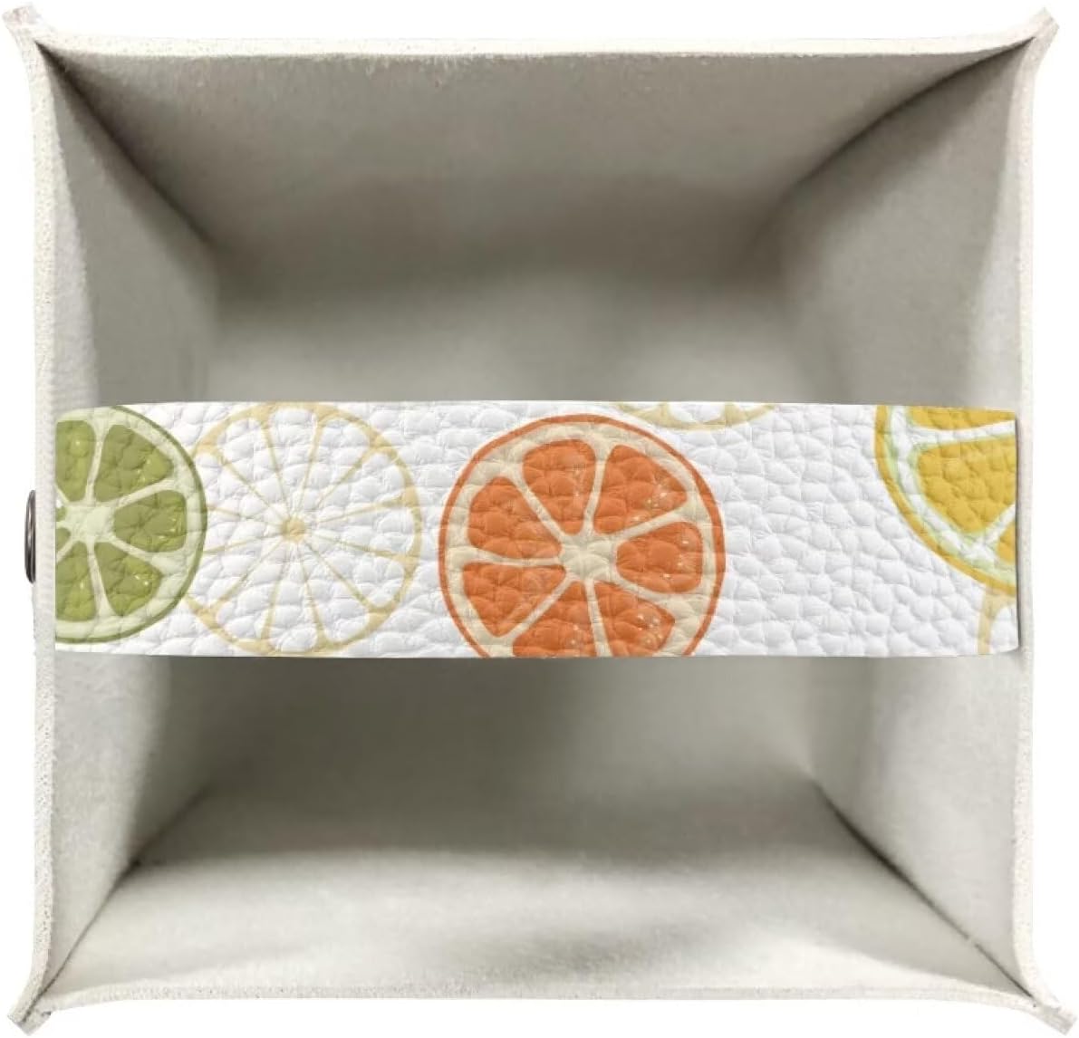 Tissue Holder Box Fruit Theme Napkin Box Cover Lemon Print Tissue Dispenser Square Black Casual Leather Tissue Case Decorative