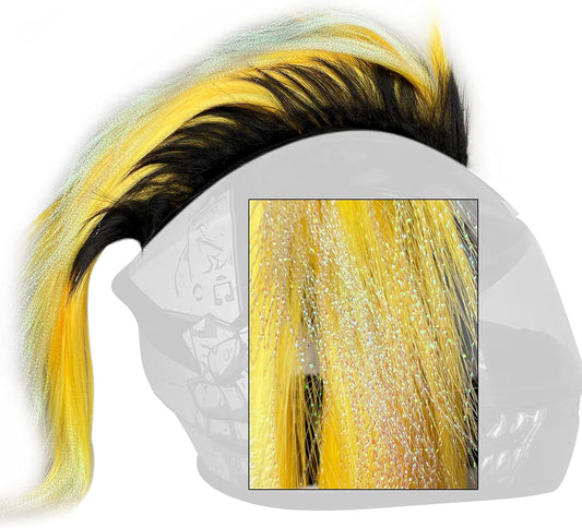 Helmet Mohawk Hawk Cosplay Wig Helmet Accessory for Motorcycle Bicycle Ski Helmets Real Hair Decorations (Helmet not Included)