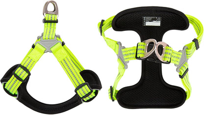 Step-in Dog Harness, Reflective, Breathable, Neon Yellow, M | Easy Wear, Balanced Chest Pressure, Adjustable, Lightweight, Small/Med Dogs, Cat Vest, Bright Colors, Outdoor Use, TLH5991