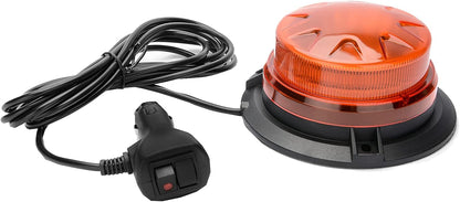 Amber Led Emergency Strobe Beacon Lights Bar with Magnetic Mount and 8 Flash Models Yellow Warning Safety Rooftop Signal Lamps Vehicles Forklift Truck Tractor Golf Car Carts (24-LED 12V-24V)
