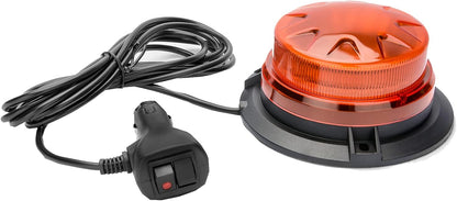 Amber Led Emergency Strobe Beacon Lights Bar with Magnetic Mount and 8 Flash Models Yellow Warning Safety Rooftop Signal Lamps Vehicles Forklift Truck Tractor Golf Car Carts (24-LED 12V-24V)