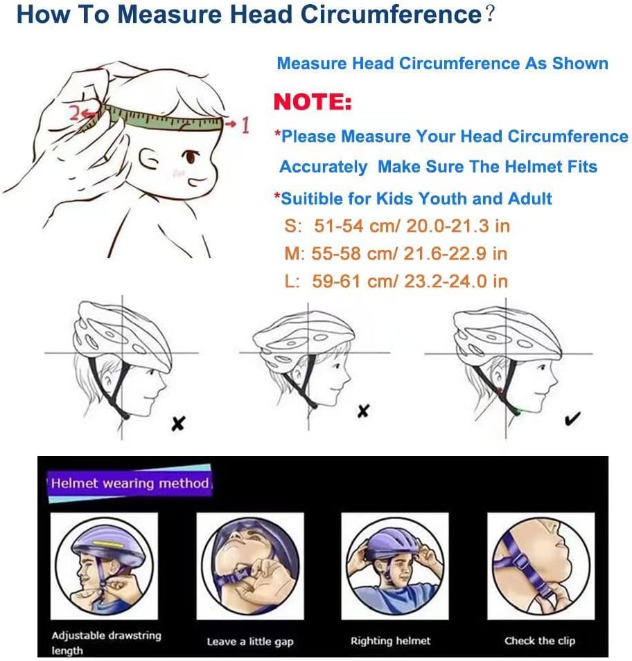 Bike Skateboard Helmet, 3 Sizes for Adult Youth Kids Women Men Boys Girls | Multi-Sport Certified Helmet for Scooter Bicycle Skate, Adjustable Lightweight Ventilated Helmet