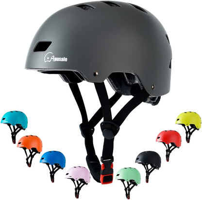 Bike Skateboard Helmet, 3 Sizes for Adult Youth Kids Women Men Boys Girls | Multi-Sport Certified Helmet for Scooter Bicycle Skate, Adjustable Lightweight Ventilated Helmet
