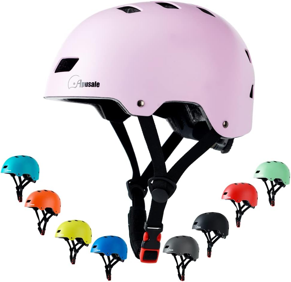 Bike Skateboard Helmet, 3 Sizes for Adult Youth Kids Women Men Boys Girls | Multi-Sport Certified Helmet for Scooter Bicycle Skate, Adjustable Lightweight Ventilated Helmet