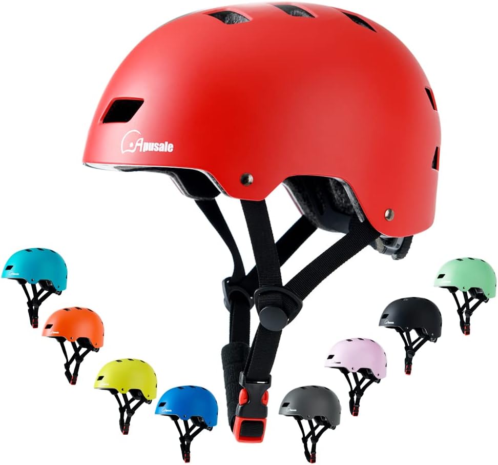 Bike Skateboard Helmet, 3 Sizes for Adult Youth Kids Women Men Boys Girls | Multi-Sport Certified Helmet for Scooter Bicycle Skate, Adjustable Lightweight Ventilated Helmet