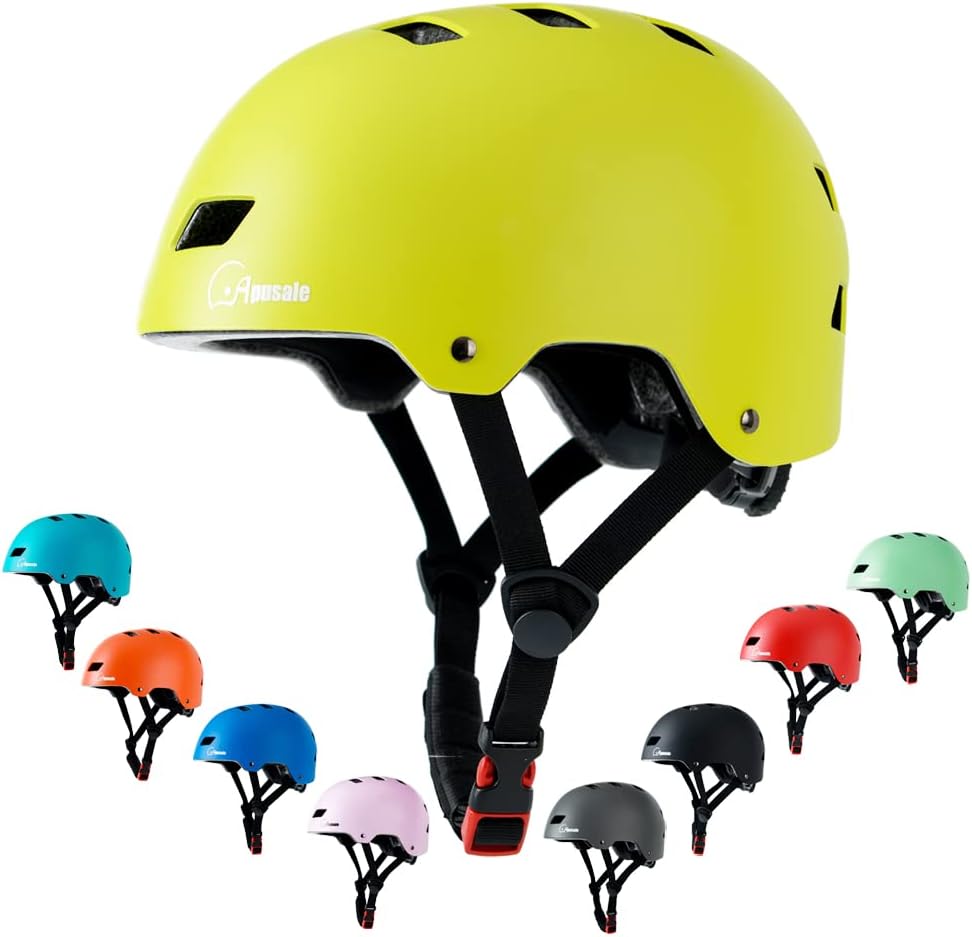 Bike Skateboard Helmet, 3 Sizes for Adult Youth Kids Women Men Boys Girls | Multi-Sport Certified Helmet for Scooter Bicycle Skate, Adjustable Lightweight Ventilated Helmet