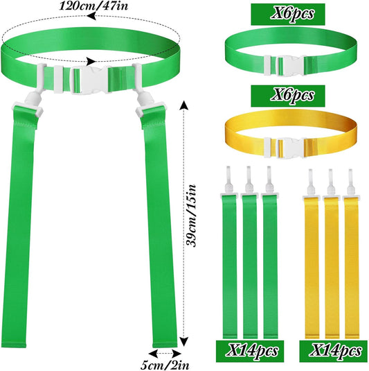 2/12/24/36 Player Flag Football Belt, Adjustable Football Belts and Flags for Kids Youth Adult Sport Team Training