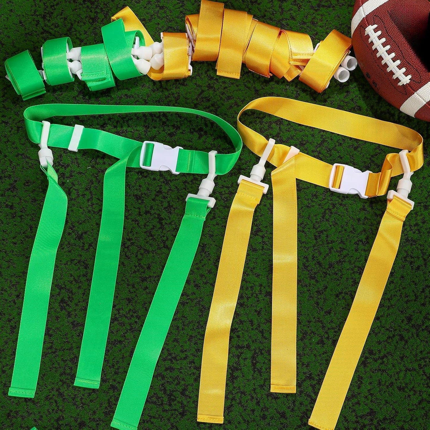2/12/24/36 Player Flag Football Belt, Adjustable Football Belts and Flags for Kids Youth Adult Sport Team Training