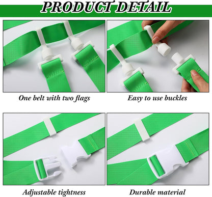 2/12/24/36 Player Flag Football Belt, Adjustable Football Belts and Flags for Kids Youth Adult Sport Team Training