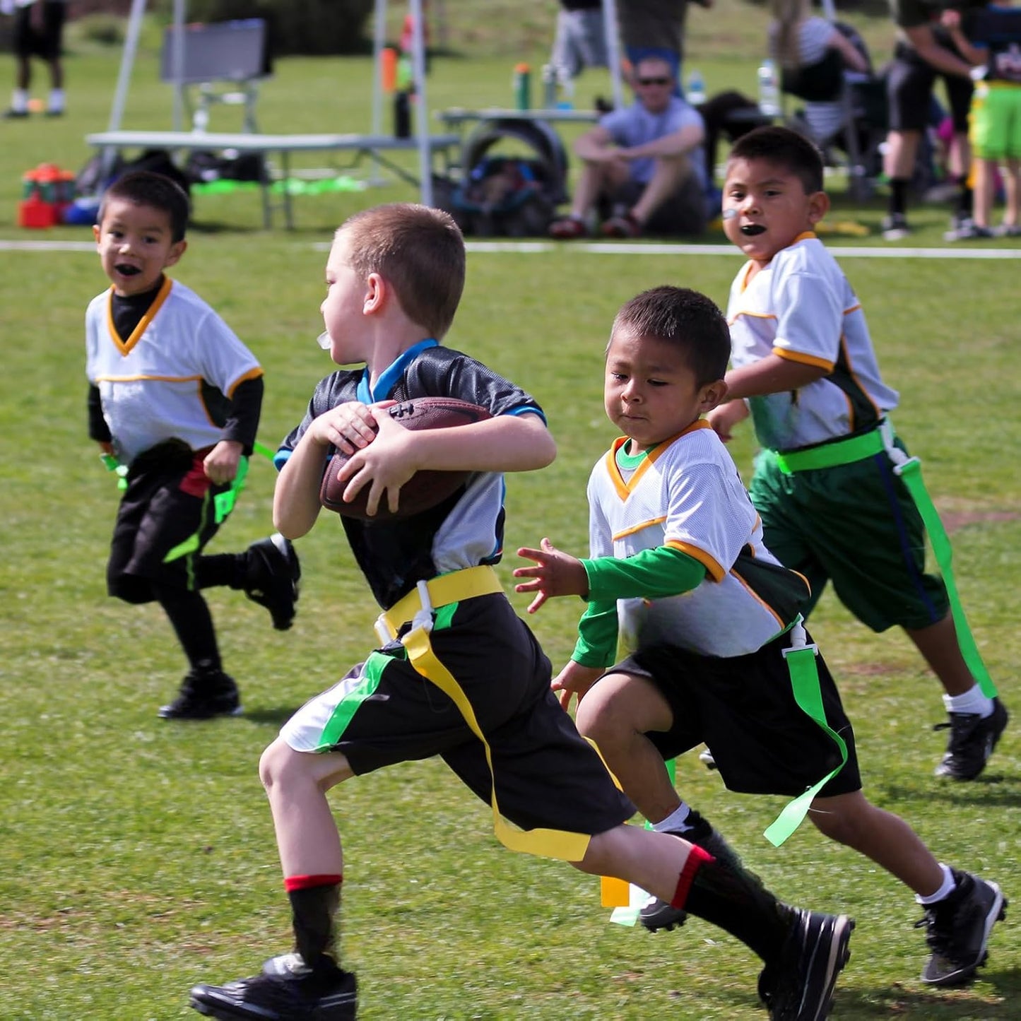 2/12/24/36 Player Flag Football Belt, Adjustable Football Belts and Flags for Kids Youth Adult Sport Team Training
