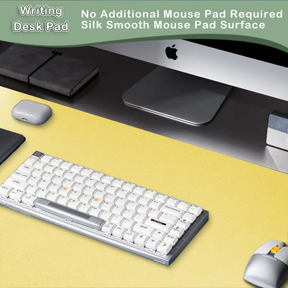 Leather Desk Pad Protector,Non-Slip Mouse Pad,Laptop Desk Pad,Office Mouse Mat,Waterproof Leather Desk Blotter,Desk Writing Pad for Office and Home (S-Yellow,24"x 14")