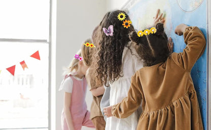 56PCS Toddler Hair Accessories Set: Colorful Rainbow Barrettes, Pins, Candy Fruits, Butterflies for Kids' Stylish Hairstyles