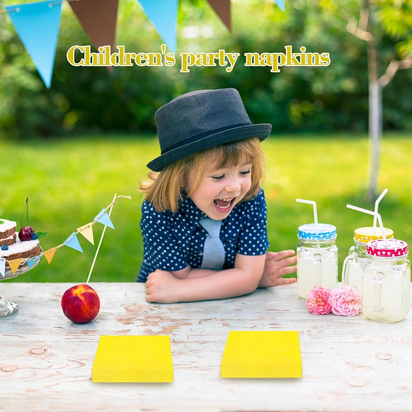 Yellow Napkins - 6.5x6.5 Inches, Disposable Party Napkins, Double-Ply, Soft And Durable, Suitable For Easter, Cocktail Parties And All Kinds Of Party Events | Holiday Decor Napkins (50 Pcs)