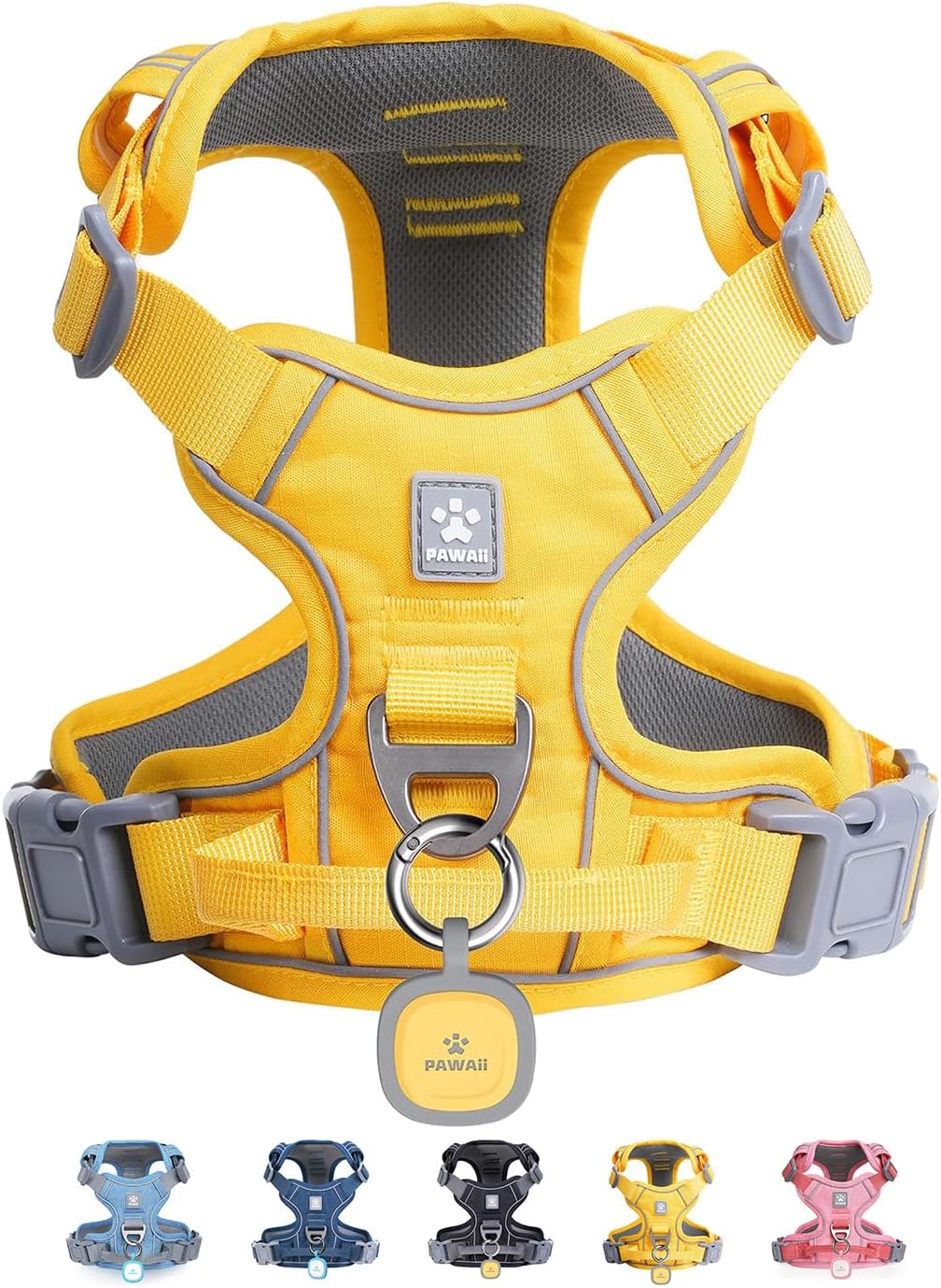 No Pull Dog Harness with Pet ID Tag, Reflective Vest | Built for safer walks with a QR Pet ID Tag, front no pull clip, reflective trim, control handle and breathable mesh lining