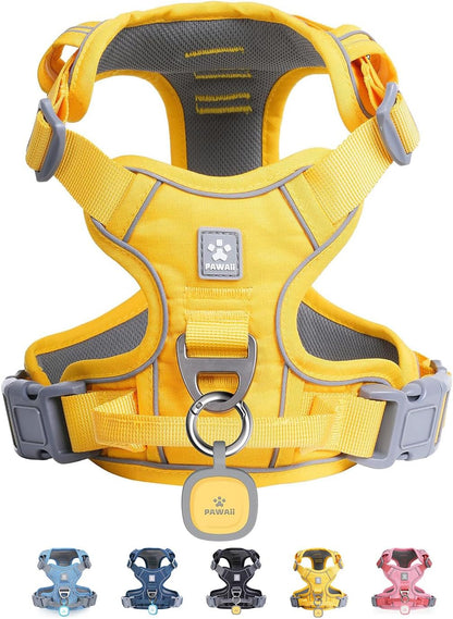 No Pull Dog Harness with Pet ID Tag, Reflective Vest | Built for safer walks with a QR Pet ID Tag, front no pull clip, reflective trim, control handle and breathable mesh lining