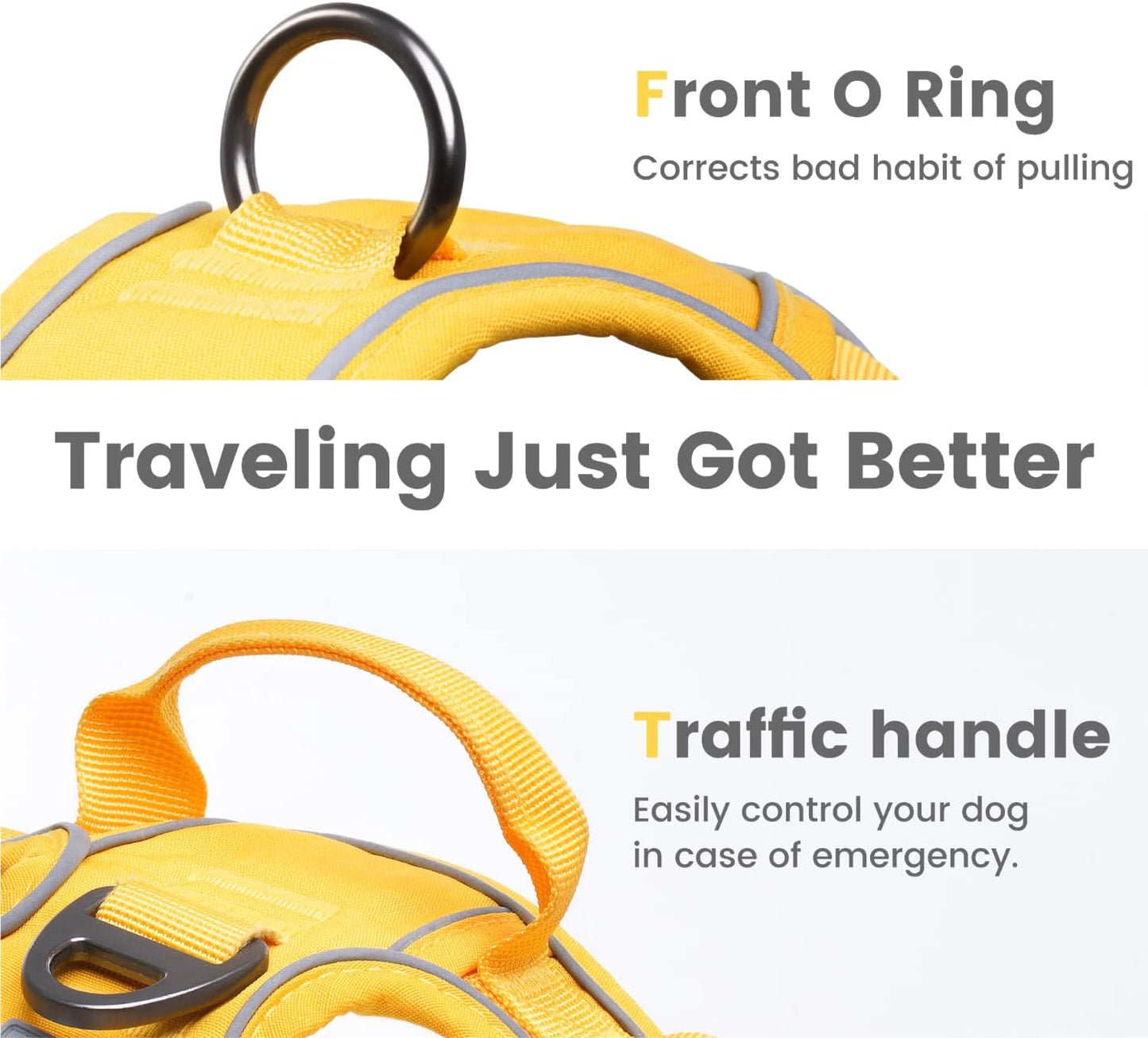 No Pull Dog Harness with Pet ID Tag, Reflective Vest | Built for safer walks with a QR Pet ID Tag, front no pull clip, reflective trim, control handle and breathable mesh lining