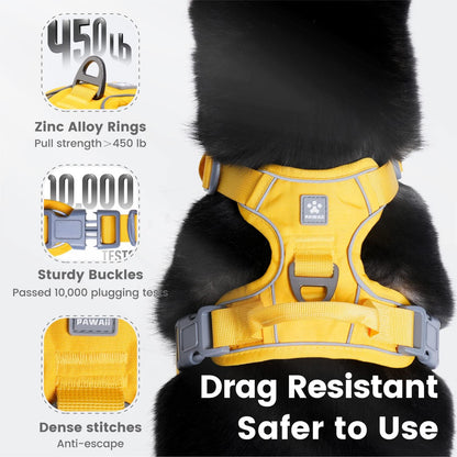 No Pull Dog Harness with Pet ID Tag, Reflective Vest | Built for safer walks with a QR Pet ID Tag, front no pull clip, reflective trim, control handle and breathable mesh lining
