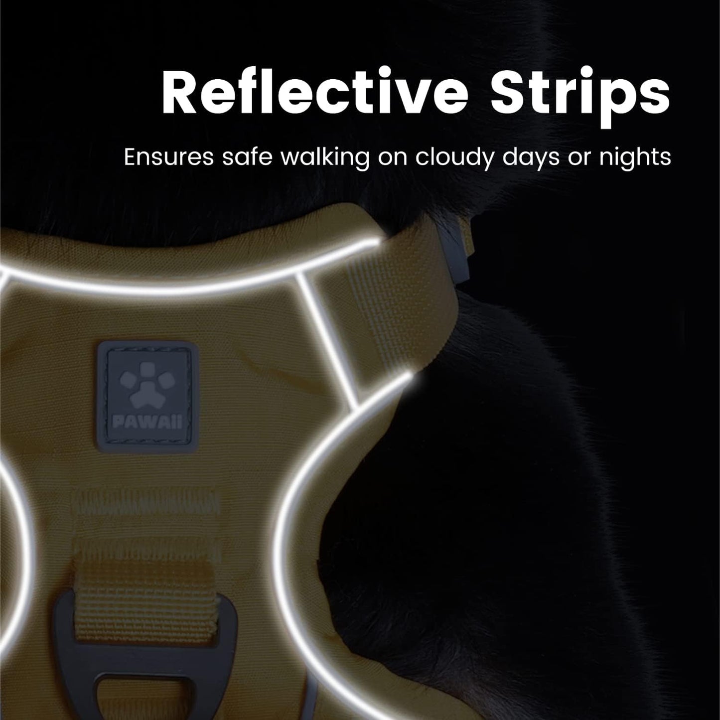 No Pull Dog Harness with Pet ID Tag, Reflective Vest | Built for safer walks with a QR Pet ID Tag, front no pull clip, reflective trim, control handle and breathable mesh lining