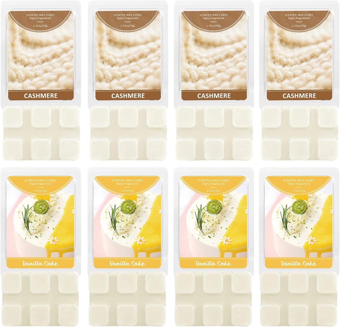 Wax Melts, Sicilian Lemon Scent, Summer Scented Wax Cubes | Natural Soy Wax Melts for Candle Making, Wax Warmer, Home Fragrance Decoration, 4-Pack