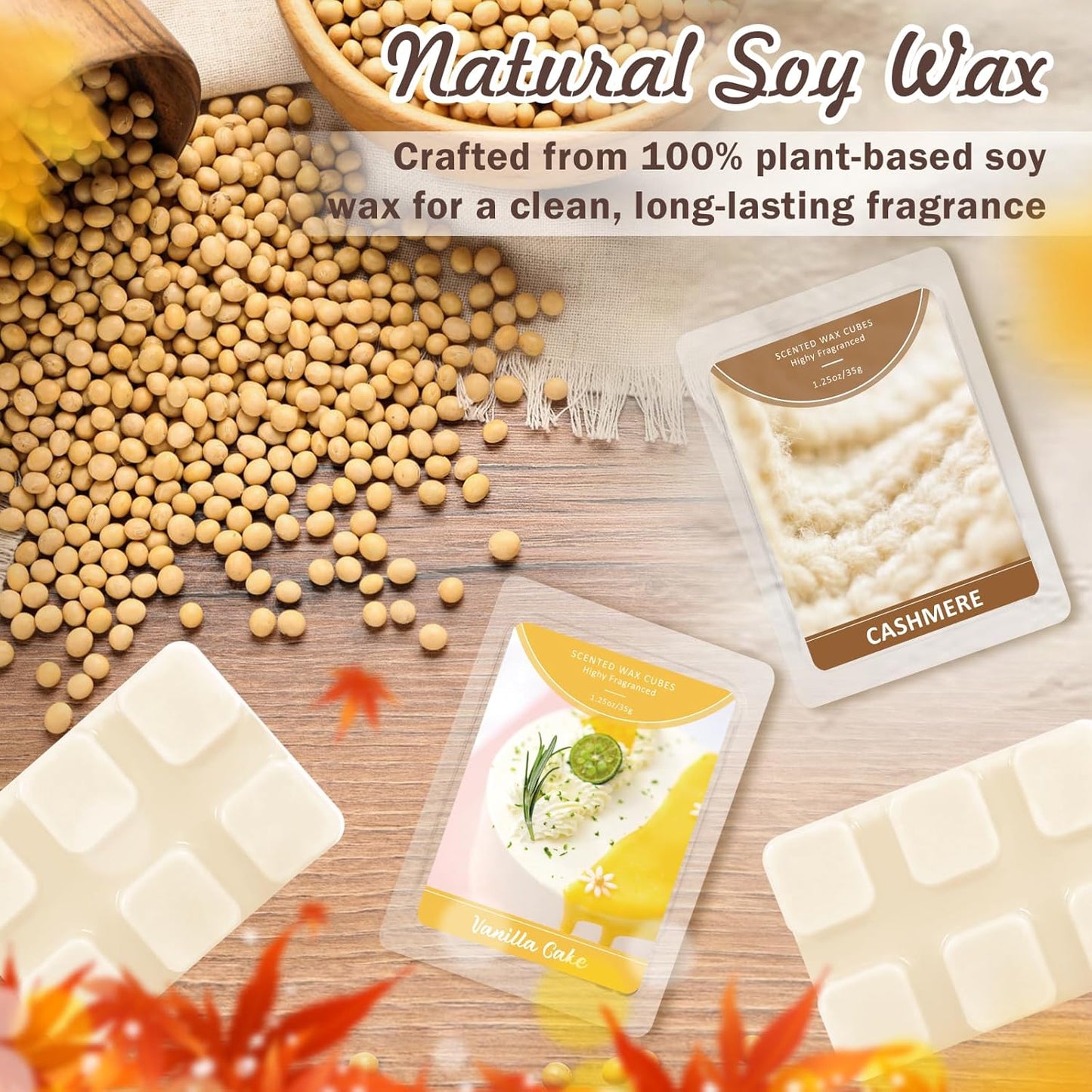 Wax Melts, Sicilian Lemon Scent, Summer Scented Wax Cubes | Natural Soy Wax Melts for Candle Making, Wax Warmer, Home Fragrance Decoration, 4-Pack