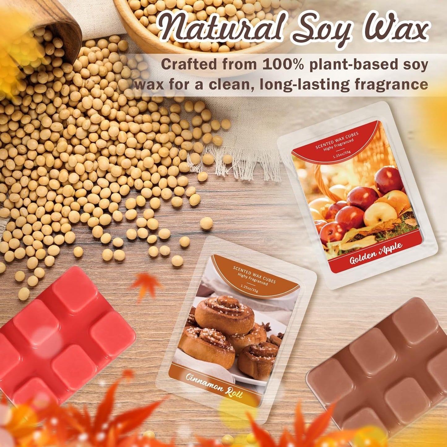 Wax Melts, Sicilian Lemon Scent, Summer Scented Wax Cubes | Natural Soy Wax Melts for Candle Making, Wax Warmer, Home Fragrance Decoration, 4-Pack