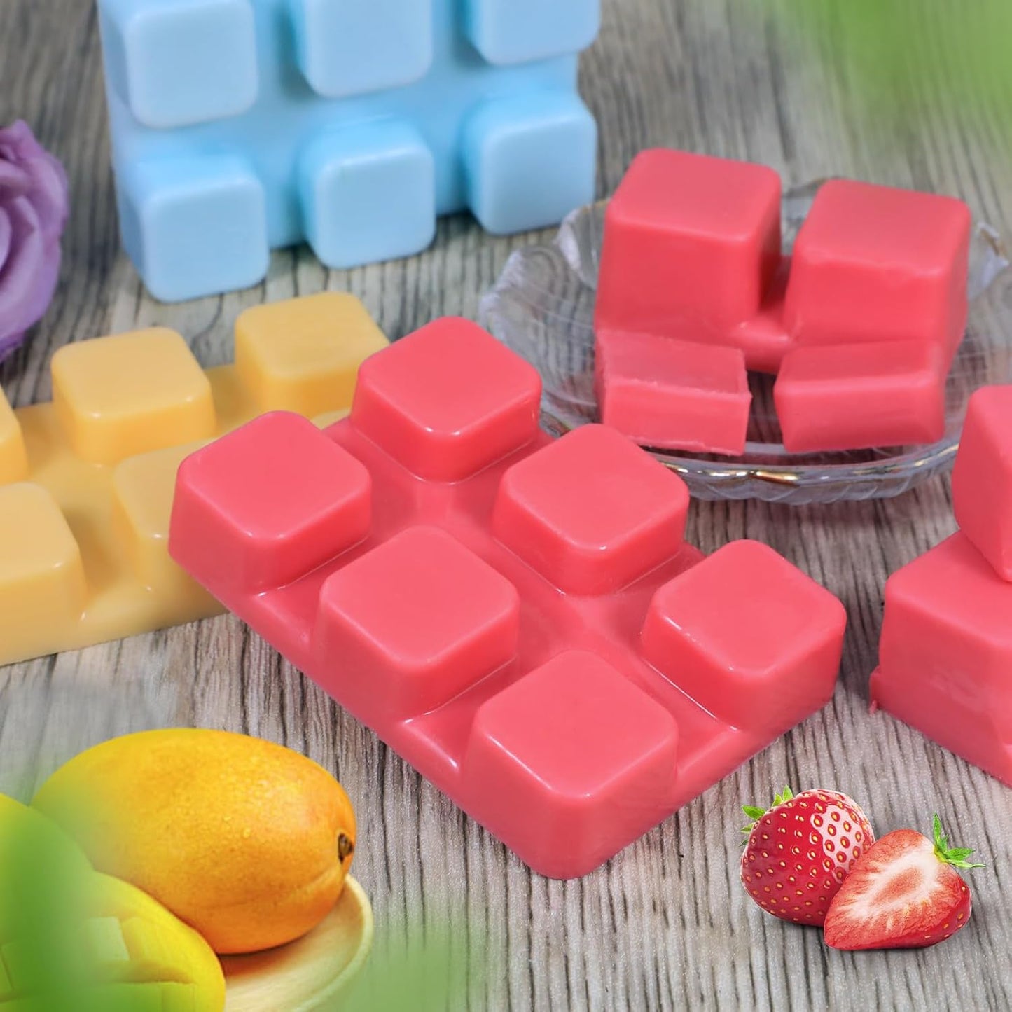 Wax Melts, Sicilian Lemon Scent, Summer Scented Wax Cubes | Natural Soy Wax Melts for Candle Making, Wax Warmer, Home Fragrance Decoration, 4-Pack