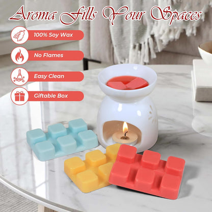 Wax Melts, Sicilian Lemon Scent, Summer Scented Wax Cubes | Natural Soy Wax Melts for Candle Making, Wax Warmer, Home Fragrance Decoration, 4-Pack