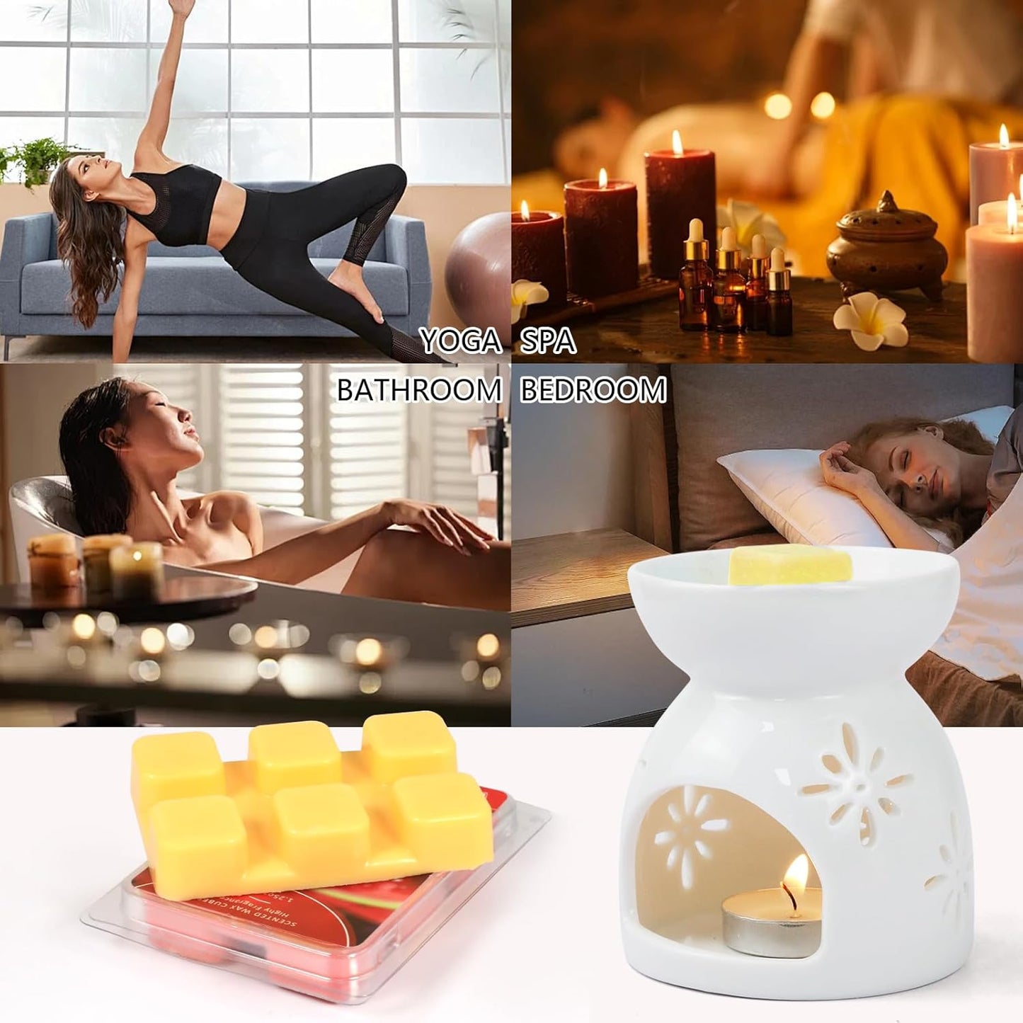 Wax Melts, Sicilian Lemon Scent, Summer Scented Wax Cubes | Natural Soy Wax Melts for Candle Making, Wax Warmer, Home Fragrance Decoration, 4-Pack