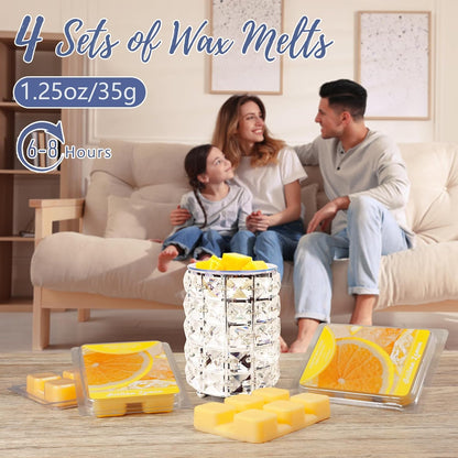 Wax Melts, Sicilian Lemon Scent, Summer Scented Wax Cubes | Natural Soy Wax Melts for Candle Making, Wax Warmer, Home Fragrance Decoration, 4-Pack