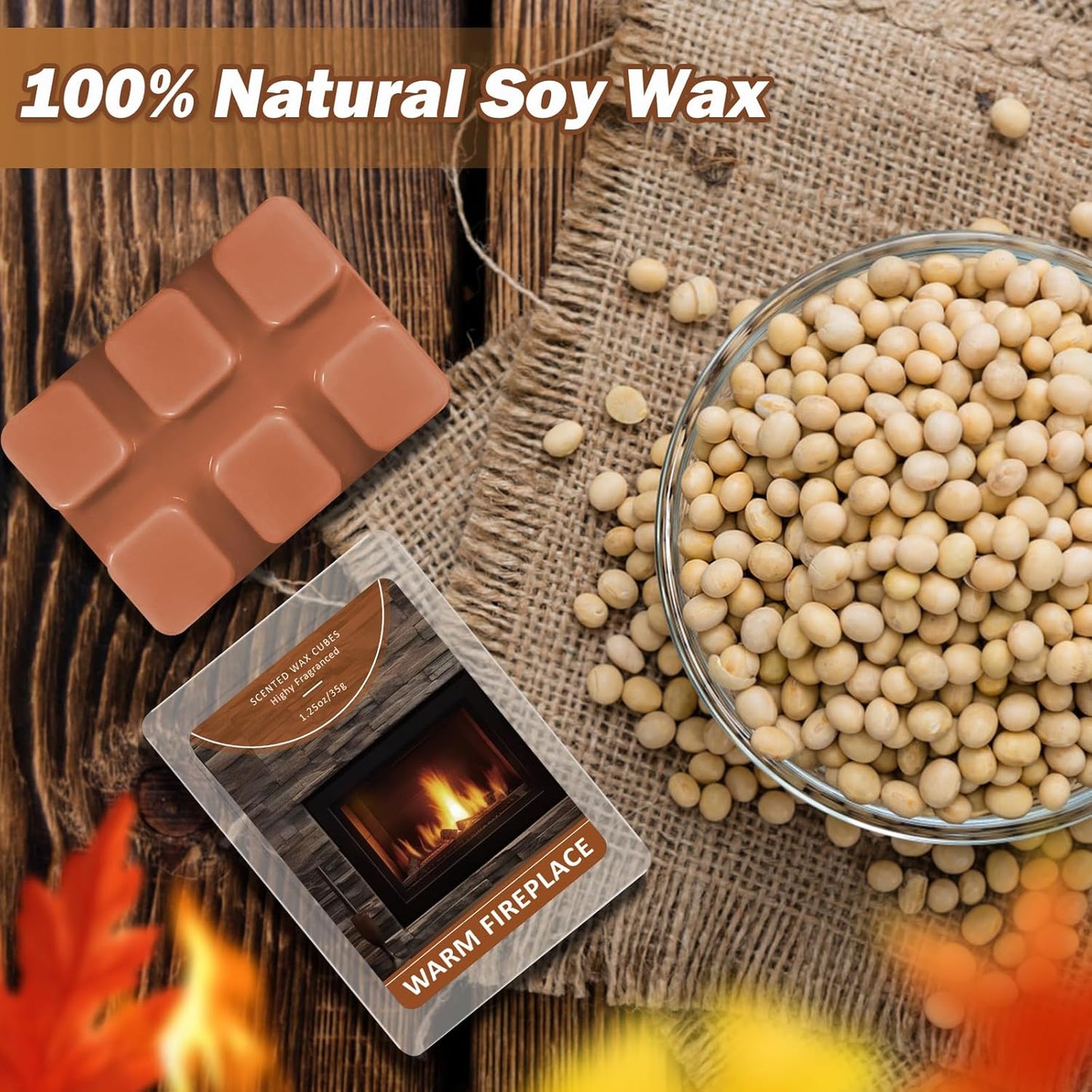 Wax Melts, Sicilian Lemon Scent, Summer Scented Wax Cubes | Natural Soy Wax Melts for Candle Making, Wax Warmer, Home Fragrance Decoration, 4-Pack
