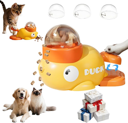 Interactive Duck Puzzle Treat Dispenser Anti-Bloat IQ Training Pet Toy | Slow Feeder Puzzle, Mental Stimulation & Anxiety Relief, Helps Reduce Vomiting and Overeating, Indoor Enrichment