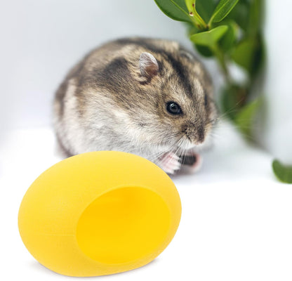 Cute Cartoon Hamster Sleeping House Hideout with Soft Bedding, Yellow Hamster Nest for Small Animal Habitat and Cage Accessories
