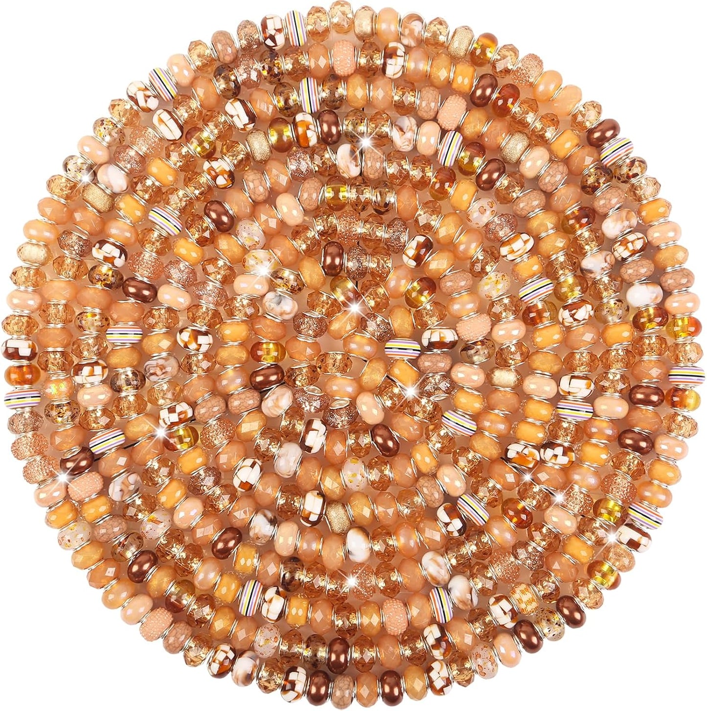 Large Hole Beads Spacer Beads Yellow Assorted European Craft Big Beads Large Hole Lampwork Murano Bead Fairy Wand Garden Beads for DIY Bracelet Necklace Earring Jewelry Making Decoration Supplies