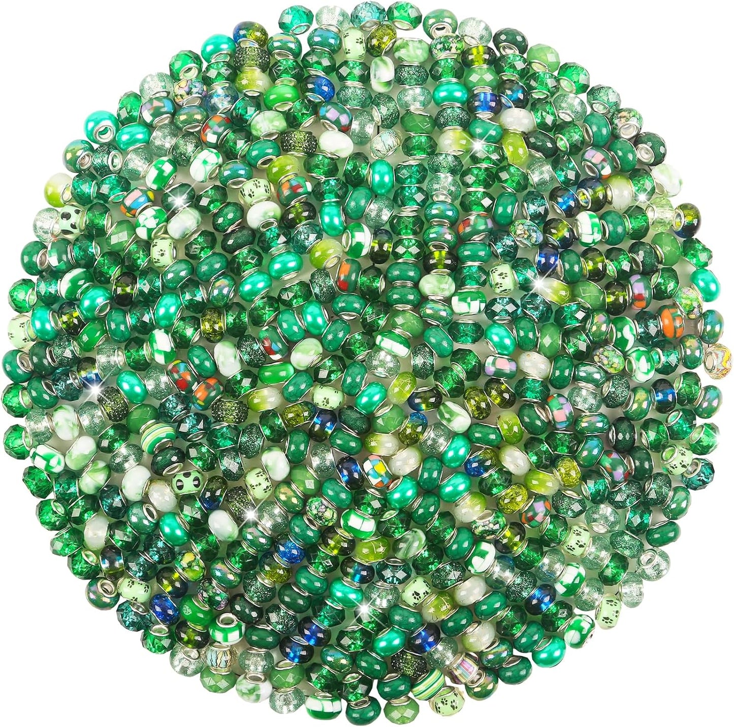 Large Hole Beads Spacer Beads Yellow Assorted European Craft Big Beads Large Hole Lampwork Murano Bead Fairy Wand Garden Beads for DIY Bracelet Necklace Earring Jewelry Making Decoration Supplies