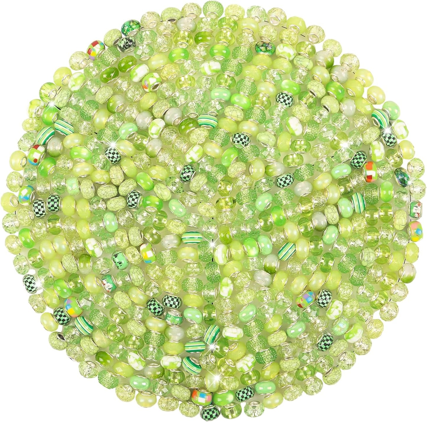 Large Hole Beads Spacer Beads Yellow Assorted European Craft Big Beads Large Hole Lampwork Murano Bead Fairy Wand Garden Beads for DIY Bracelet Necklace Earring Jewelry Making Decoration Supplies