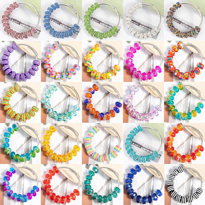 Large Hole Beads Spacer Beads Yellow Assorted European Craft Big Beads Large Hole Lampwork Murano Bead Fairy Wand Garden Beads for DIY Bracelet Necklace Earring Jewelry Making Decoration Supplies