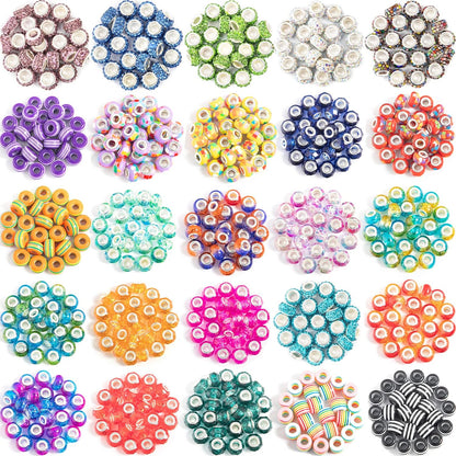Large Hole Beads Spacer Beads Yellow Assorted European Craft Big Beads Large Hole Lampwork Murano Bead Fairy Wand Garden Beads for DIY Bracelet Necklace Earring Jewelry Making Decoration Supplies