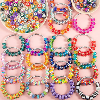 Large Hole Beads Spacer Beads Yellow Assorted European Craft Big Beads Large Hole Lampwork Murano Bead Fairy Wand Garden Beads for DIY Bracelet Necklace Earring Jewelry Making Decoration Supplies