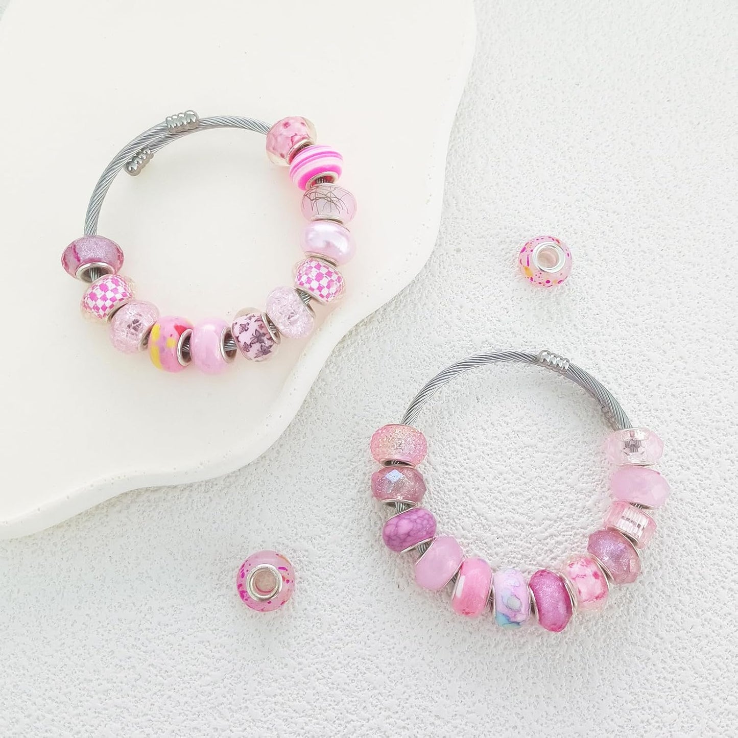 Large Hole Beads Spacer Beads Yellow Assorted European Craft Big Beads Large Hole Lampwork Murano Bead Fairy Wand Garden Beads for DIY Bracelet Necklace Earring Jewelry Making Decoration Supplies