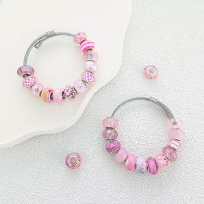 Large Hole Beads Spacer Beads Yellow Assorted European Craft Big Beads Large Hole Lampwork Murano Bead Fairy Wand Garden Beads for DIY Bracelet Necklace Earring Jewelry Making Decoration Supplies