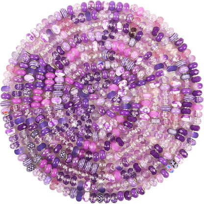 Large Hole Beads Spacer Beads Yellow Assorted European Craft Big Beads Large Hole Lampwork Murano Bead Fairy Wand Garden Beads for DIY Bracelet Necklace Earring Jewelry Making Decoration Supplies