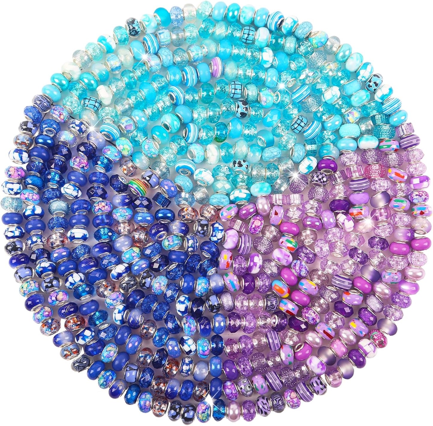 Large Hole Beads Spacer Beads Yellow Assorted European Craft Big Beads Large Hole Lampwork Murano Bead Fairy Wand Garden Beads for DIY Bracelet Necklace Earring Jewelry Making Decoration Supplies