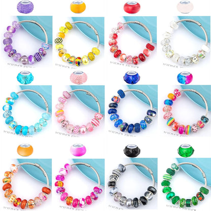 Large Hole Beads Spacer Beads Yellow Assorted European Craft Big Beads Large Hole Lampwork Murano Bead Fairy Wand Garden Beads for DIY Bracelet Necklace Earring Jewelry Making Decoration Supplies