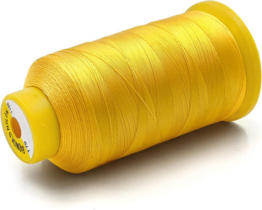 Tortoise 1500 Yards Bonded Nylon Heavy Duty Thread # 69 T70 Size 210D/3 for Sewing Leather;Weaving Hair;Upholstery and Beading Color Yellow