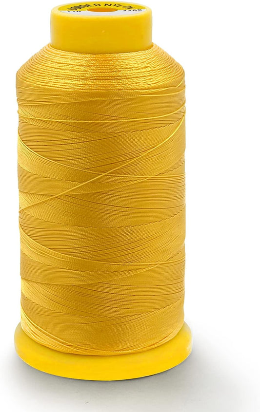 Tortoise 1500 Yards Bonded Nylon Heavy Duty Thread # 69 T70 Size 210D/3 for Sewing Leather;Weaving Hair;Upholstery and Beading Color Yellow