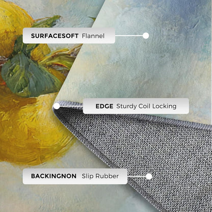 3x5 Lemon Rugs for Bedroom Decor, Washable Oil Painting Fruit Pattern Area Rug, Living Room Home Decoration, Non Slip Soft Thin, Fresh Plant Decor Carpet PF-P 20