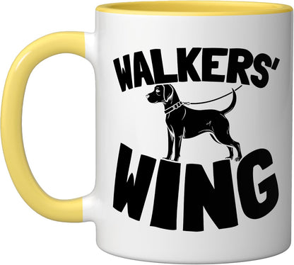 Exercise Team Pet Care Walking - Dog Walker Ceramic Mug, Yellow/White