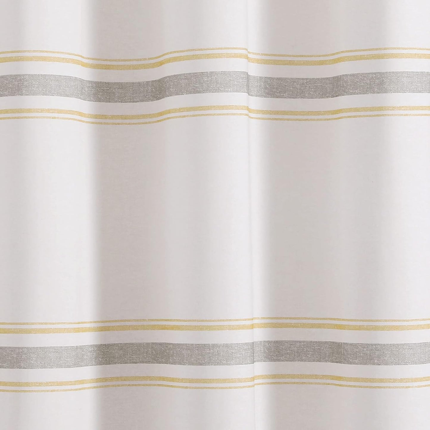 Farmhouse Stripe Cotton Shower Curtain, 72" W x 72" L, Yellow & Gray - Striped Bathroom Curtain - Fabric Shower Curtains - Farmhouse Bathroom Decor