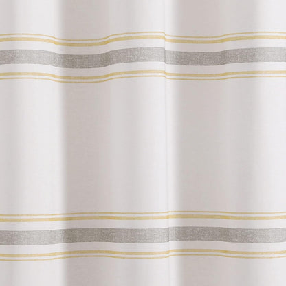 Farmhouse Stripe Cotton Shower Curtain, 72" W x 72" L, Yellow & Gray - Striped Bathroom Curtain - Fabric Shower Curtains - Farmhouse Bathroom Decor