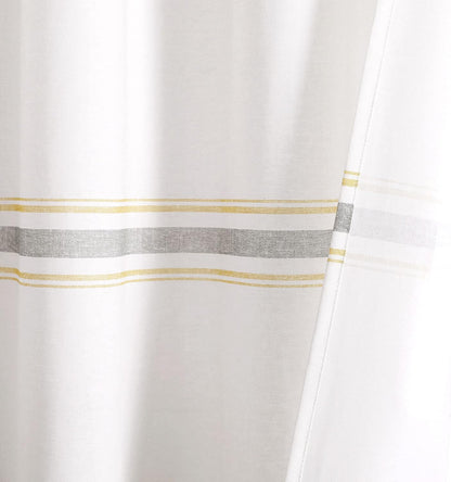Farmhouse Stripe Cotton Shower Curtain, 72" W x 72" L, Yellow & Gray - Striped Bathroom Curtain - Fabric Shower Curtains - Farmhouse Bathroom Decor